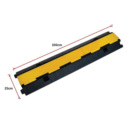 3pcs 2-Cable Rubber Electrical Wire Cover Heavy Duty Protector Dual Channel 12
