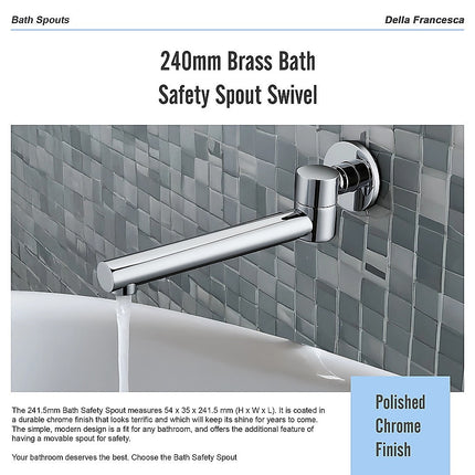 240mm Brass Bath Safety Spout Swivel 10