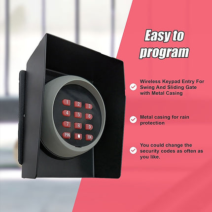 Wireless Keypad Entry For Swing And Sliding Gate with Metal Casing 8