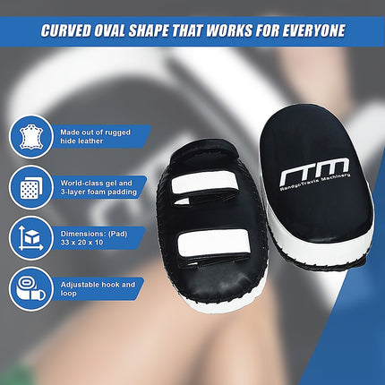MMA Kick Boxing Pads Curved Strike Shield Muay Thai Punching Focus Pad 8