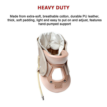 Neck Traction Air Decompression Support Brace Cervical Collar Hand Pump 11