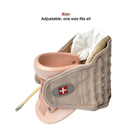Neck Traction Air Decompression Support Brace Cervical Collar Hand Pump 12