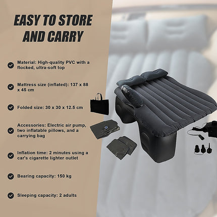 Inflatable Car Back Seat Mattress – Portable Travel Air Bed for Camping & Sleeping 10