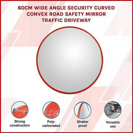 60cm Wide Angle Security Curved Convex Road Safety Mirror Traffic Driveway 3