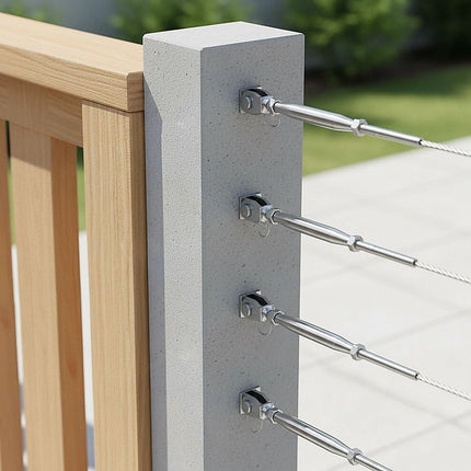 Stainless Steel Wire Rope DIY Balustrade Kit Jaw/Swage Fork Turnbuckle - 10 pack 2