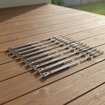 Stainless Steel Wire Rope DIY Balustrade Kit Jaw/Swage Fork Turnbuckle - 10 pack 5