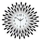 Large Modern 3D Crystal Wall Clock Luxury Art Metal Round Home Decor