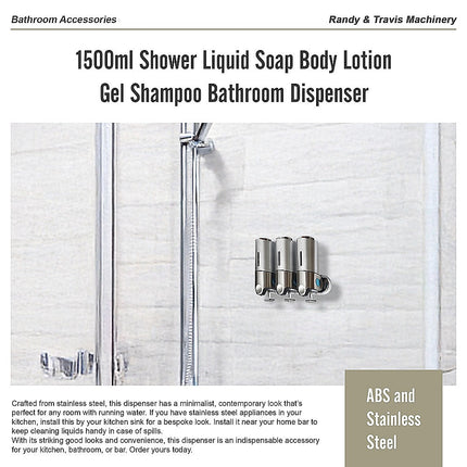 1500ml Shower Liquid Soap Body Lotion Gel Shampoo Bathroom Dispenser 9