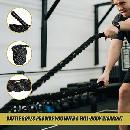 Battle Rope Dia 3.8cm x 9M length Poly Exercise Workout Strength Training 6