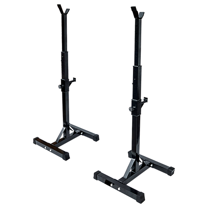 Adjustable Squat Rack Pair Steel Barbell Bench Press Stands Gym Home 3