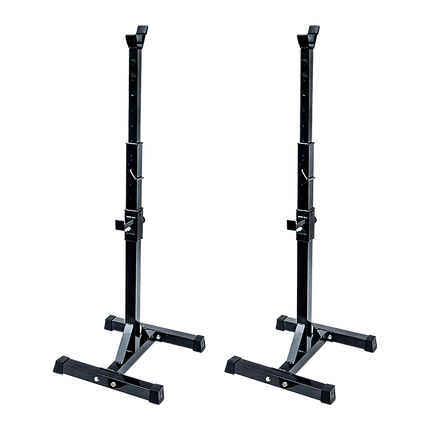 Adjustable Squat Rack Pair Steel Barbell Bench Press Stands Gym Home 4