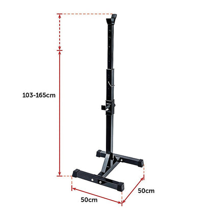 Adjustable Squat Rack Pair Steel Barbell Bench Press Stands Gym Home 7