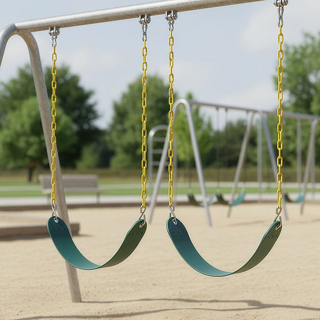 2 Pack Heavy Duty Playground Swing Seats with 66 Inch Plastic Coated Chains for Outdoor Backyard Play 2