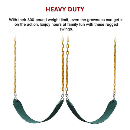 2 Pack Heavy Duty Playground Swing Seats with 66 Inch Plastic Coated Chains for Outdoor Backyard Play 8
