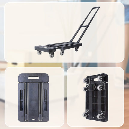 Foldable Hand Flatbed Trolley Cart 6 x 360 Degree Rotating Wheels with Maximum Load 200Kg 8