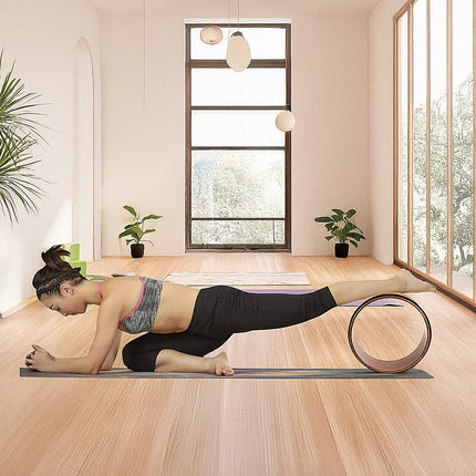 Yoga Pilates Wheel Cork Circle Prop Back Chest Hips Abdomen Stretch Roller 6