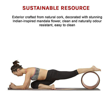 Yoga Pilates Wheel Cork Circle Prop Back Chest Hips Abdomen Stretch Roller 11