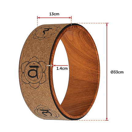 Yoga Pilates Wheel Cork Circle Prop Back Chest Hips Abdomen Stretch Roller 12