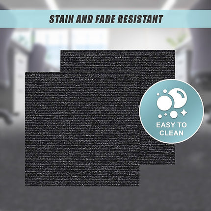 5m2 Box of Premium Carpet Tiles Commercial Domestic Office Heavy Use Flooring Charcoal 10