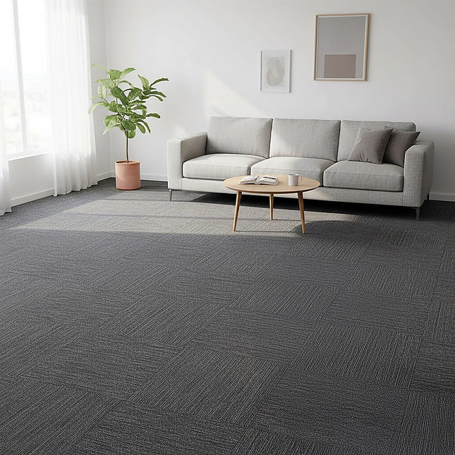 5m2 Box of Premium Carpet Tiles Commercial Domestic Office Heavy Use Flooring Charcoal 2