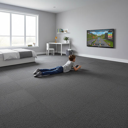5m2 Box of Premium Carpet Tiles Commercial Domestic Office Heavy Use Flooring Charcoal 5