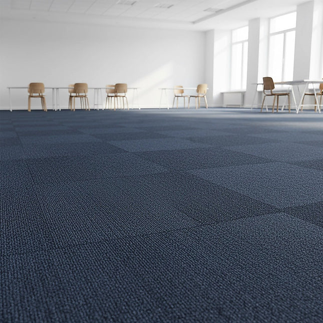 5m2 Box of Premium Carpet Tiles Commercial Domestic Office Heavy Use Flooring Blue 2