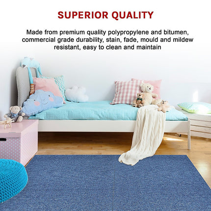 5m2 Box of Premium Carpet Tiles Commercial Domestic Office Heavy Use Flooring Blue 7