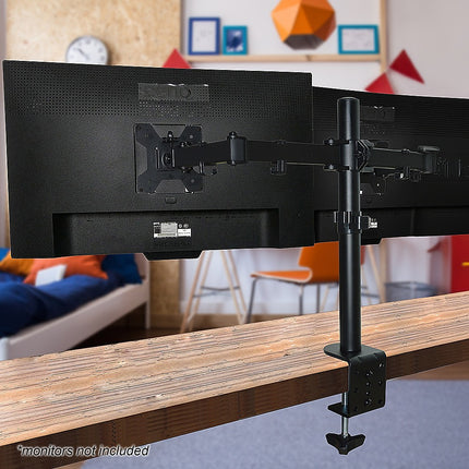 Dual LCD Monitor Desk Mount Stand Adjustable Fits 2 Screens Up To 27" 2