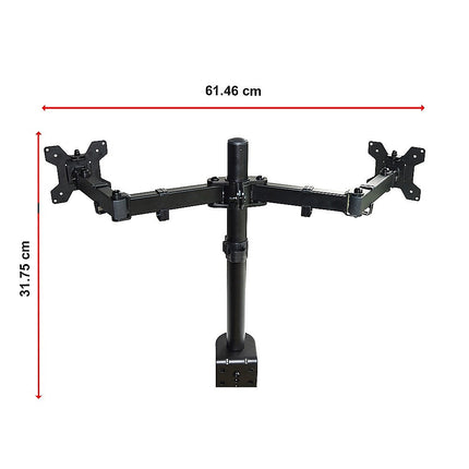 Dual LCD Monitor Desk Mount Stand Adjustable Fits 2 Screens Up To 27" 11