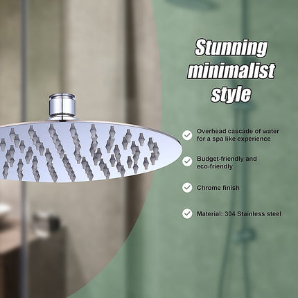 200mm Shower Head Round 304SS Polished Chrome Finish 8