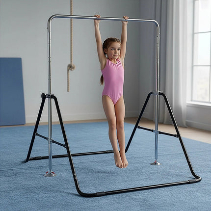 Kids Gymnastics Bars Training Horizontal Bar Monkey Kip Bar Black 6
