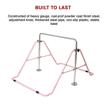 Kids Gymnastics Bars Training Horizontal Bar Monkey Kip Bar Pink 9