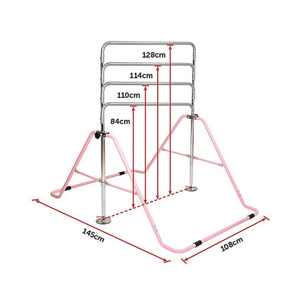 Kids Gymnastics Bars Training Horizontal Bar Monkey Kip Bar Pink 10