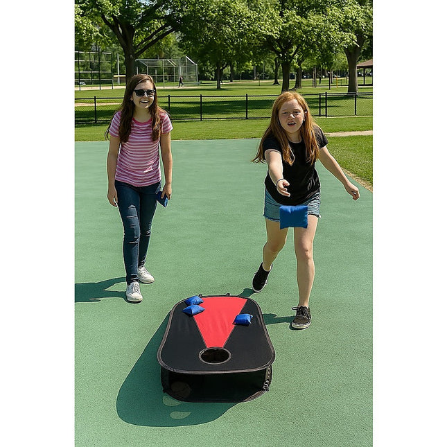 Collapsible Portable Corn Hole Boards With 8 Cornhole Bean Bags, Carry Case