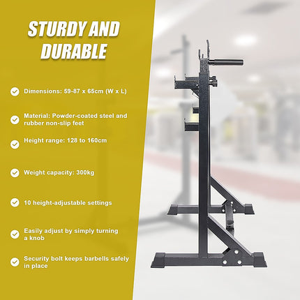 Commercial Squat Rack Adjustable Pair Fitness Exercise Weight Lifting Gym Barbell Stand 9