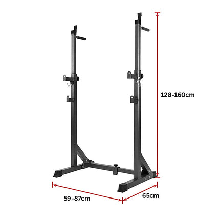 Commercial Squat Rack Adjustable Pair Fitness Exercise Weight Lifting Gym Barbell Stand 11