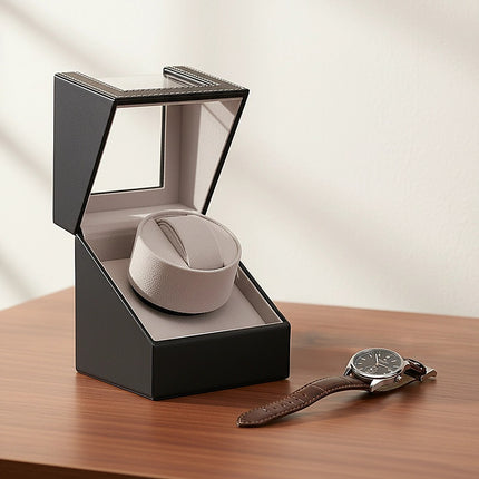 Automatic Watch Winder Display Box Case Motor Rotation Storage PU Leather 2