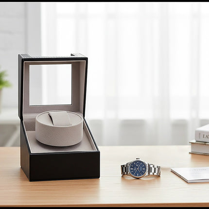Automatic Watch Winder Display Box Case Motor Rotation Storage PU Leather 7