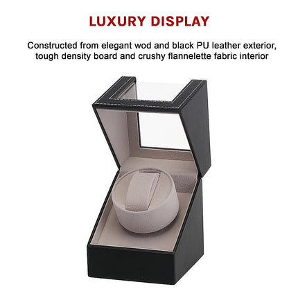 Automatic Watch Winder Display Box Case Motor Rotation Storage PU Leather 10