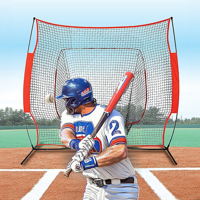 Portable Baseball Training Net Stand Softball Practice Sports Tennis 2