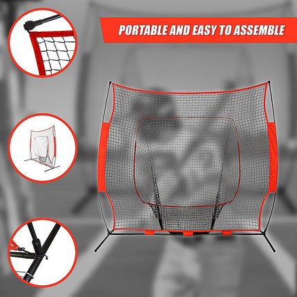 Portable Baseball Training Net Stand Softball Practice Sports Tennis 8
