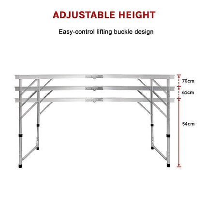 Aluminium Folding Table 120cm Portable Indoor Outdoor Picnic Party Camping Tables 11