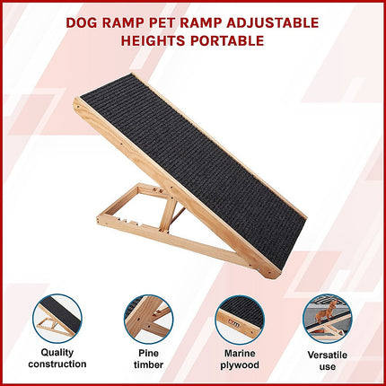 Dog Ramp Pet Ramp Adjustable Heights Portable 2