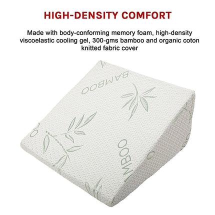 Cool Gel Memory Foam Bed Wedge Pillow Cushion Neck Back Support Sleep with Cover 7