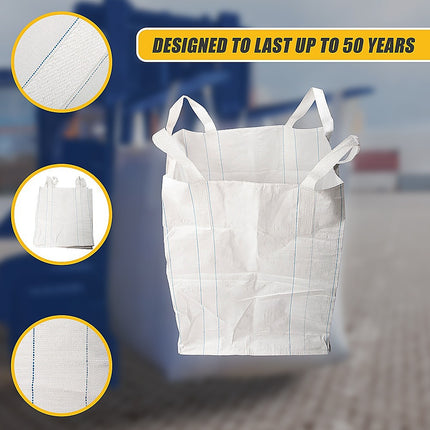 4 x 1 tonne FIBC Polypropylene UV Rated Builder / Bulk / Landscape Bags 10