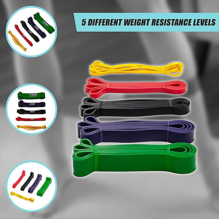 Resistance Band Loop Set of 5 Heavy Duty Gym Yoga Workout 8