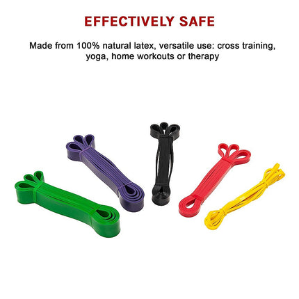 Resistance Band Loop Set of 5 Heavy Duty Gym Yoga Workout 11