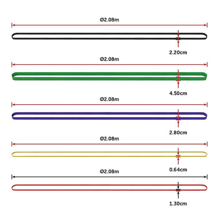 Resistance Band Loop Set of 5 Heavy Duty Gym Yoga Workout 12