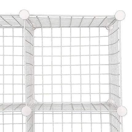 12 Cube Wire Grid Organiser Bookcase Storage Cabinet Wardrobe Closet White 6