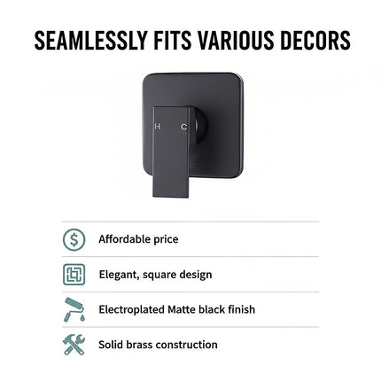 Shower Bath Mixer Tap Bathroom WATERMARK Approved - Electroplated Matte Black 9